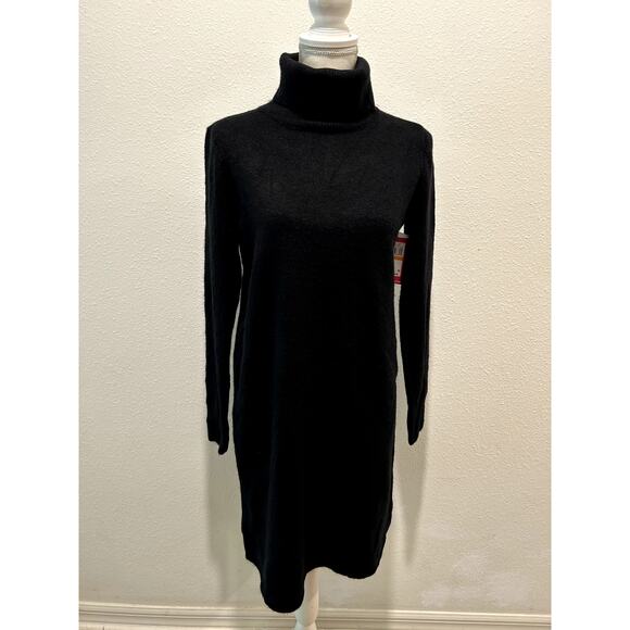 Vince Camuto Women's Dress Black Size Small Turtle Neck Above Knee Long Sleeve - Picture 1 of 9